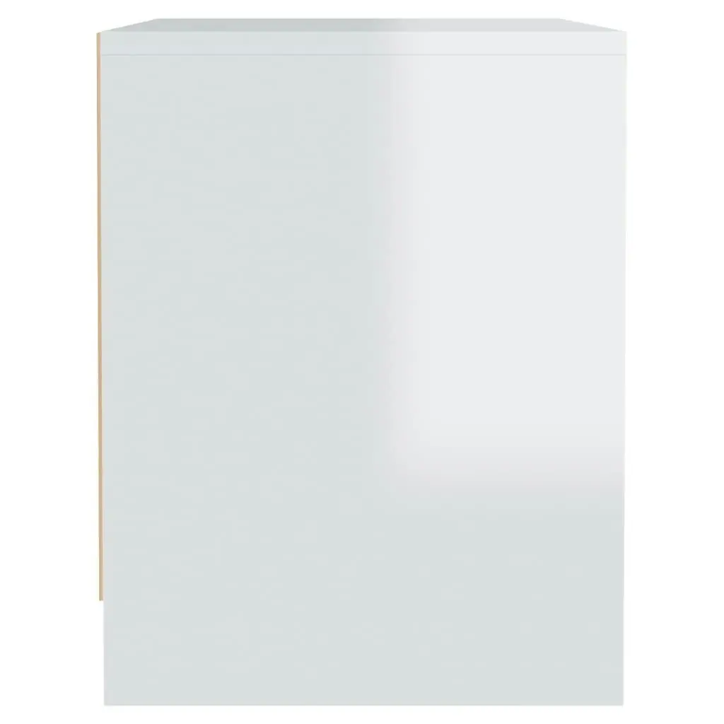 Bedside Cabinet High Gloss White 45x34x44.5 cm Engineered Wood 809875