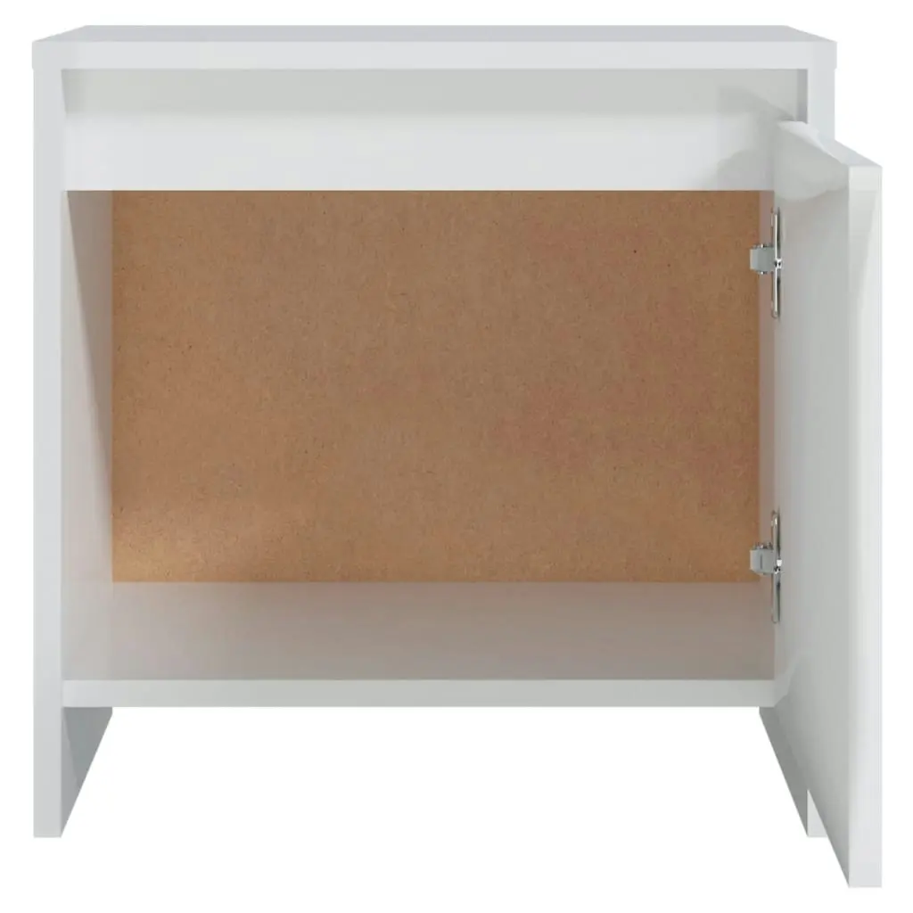 Bedside Cabinet High Gloss White 45x34x44.5 cm Engineered Wood 809875