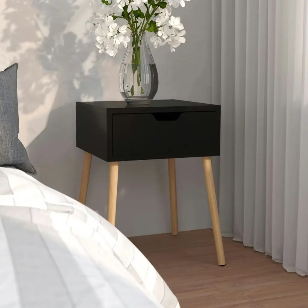 Bedside Cabinet Black 40x40x56 cm Engineered Wood 326797