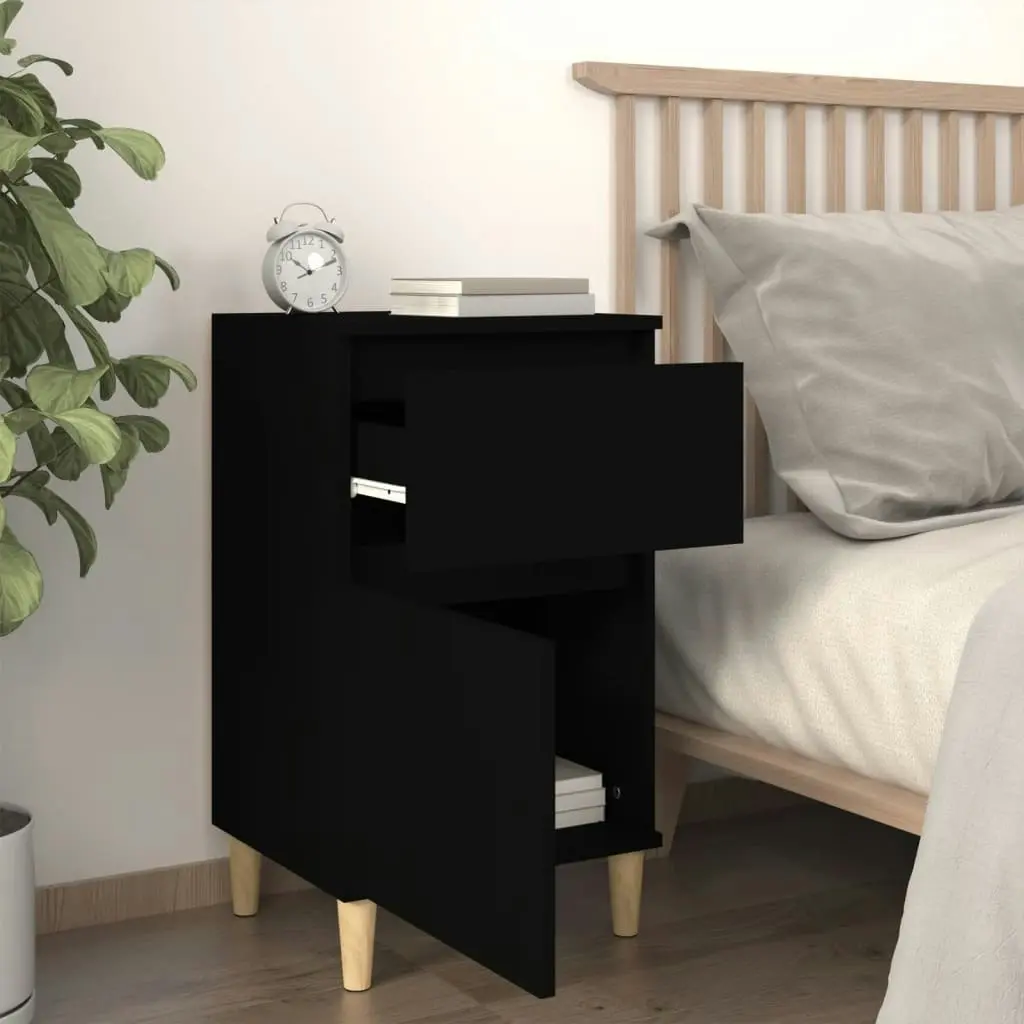 Bedside Cabinet Black 40x35x70 cm 819694