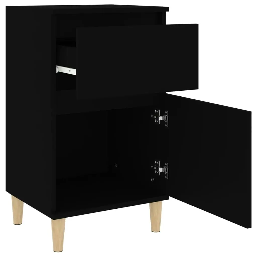 Bedside Cabinet Black 40x35x70 cm 819694