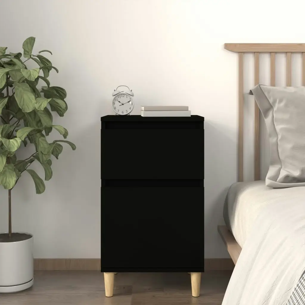 Bedside Cabinet Black 40x35x70 cm 819694