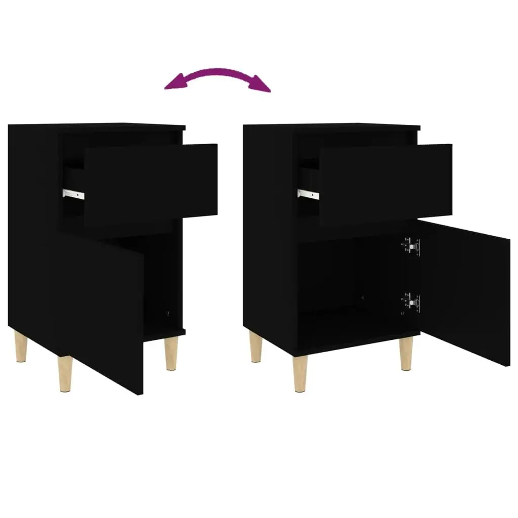 Bedside Cabinet Black 40x35x70 cm 819694