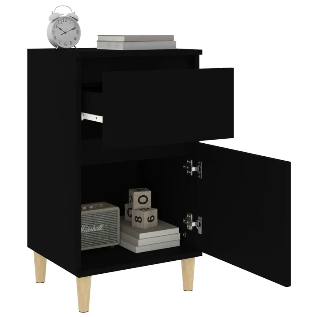 Bedside Cabinet Black 40x35x70 cm 819694