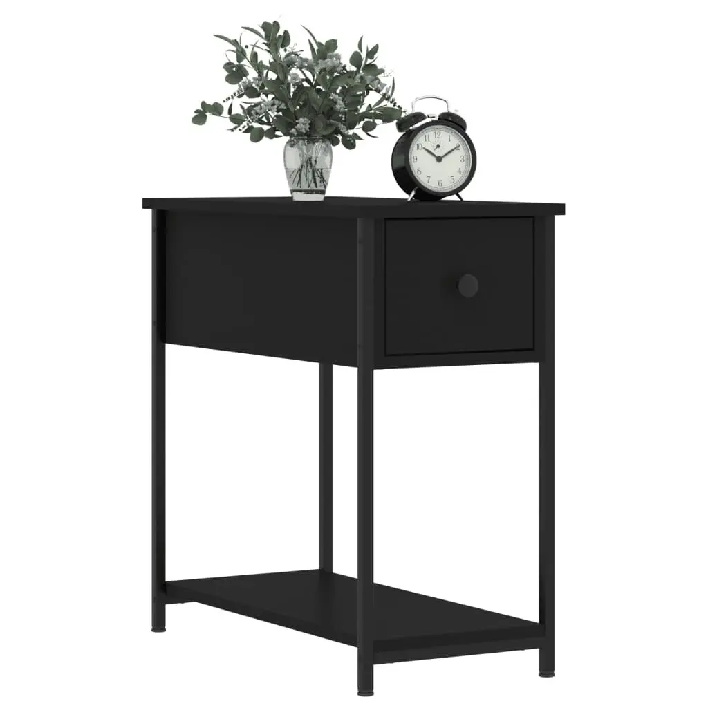 Bedside Cabinet Black 30x60x60 cm Engineered Wood 826053