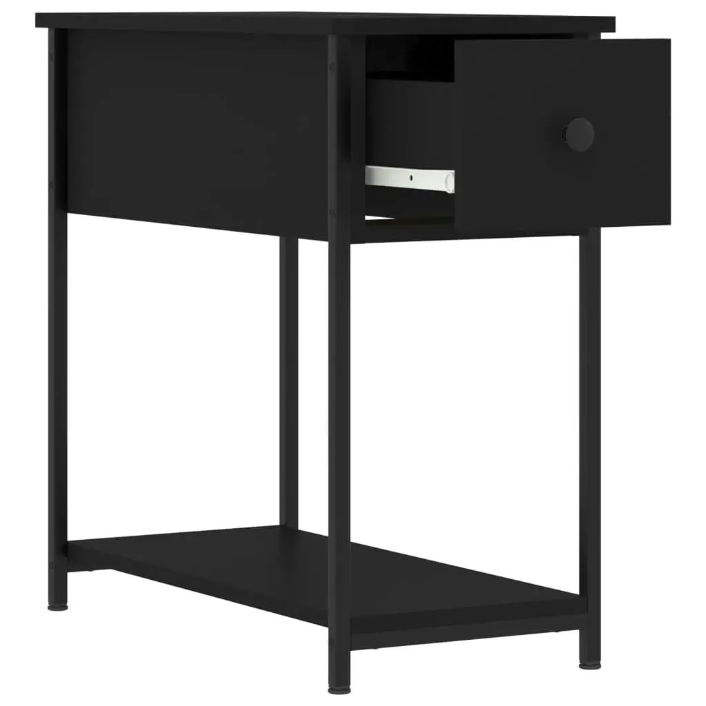 Bedside Cabinet Black 30x60x60 cm Engineered Wood 826053