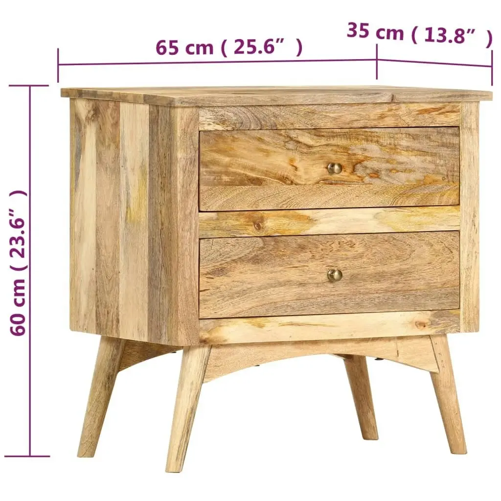 Bedside Cabinet 65x35x60 cm Solid Mango Wood 286126