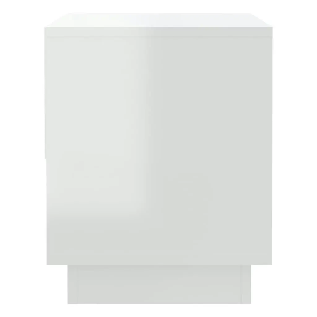 Bedside Cabinet High Gloss White 45x34x44 cm Engineered Wood 809524