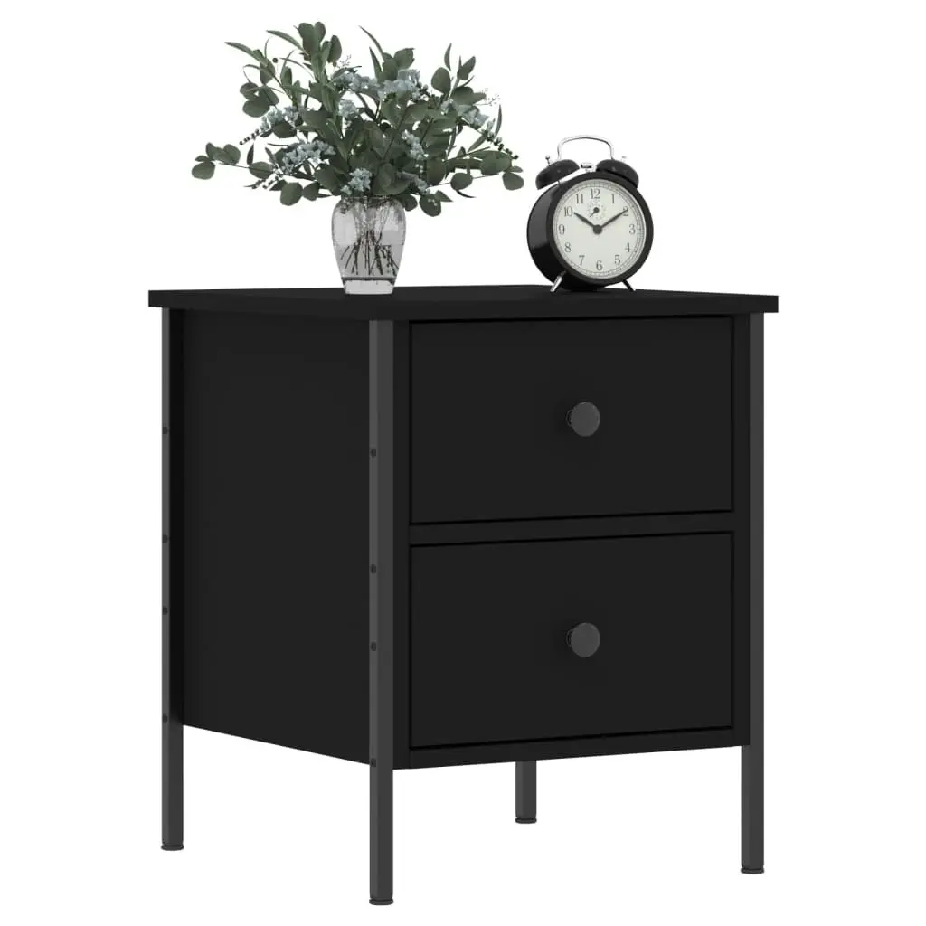 Bedside Cabinet Black 40x42x50 cm Engineered Wood 825983