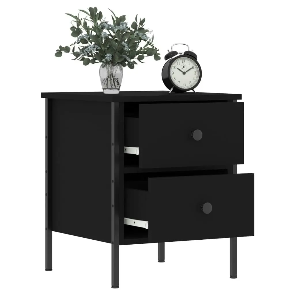 Bedside Cabinet Black 40x42x50 cm Engineered Wood 825983