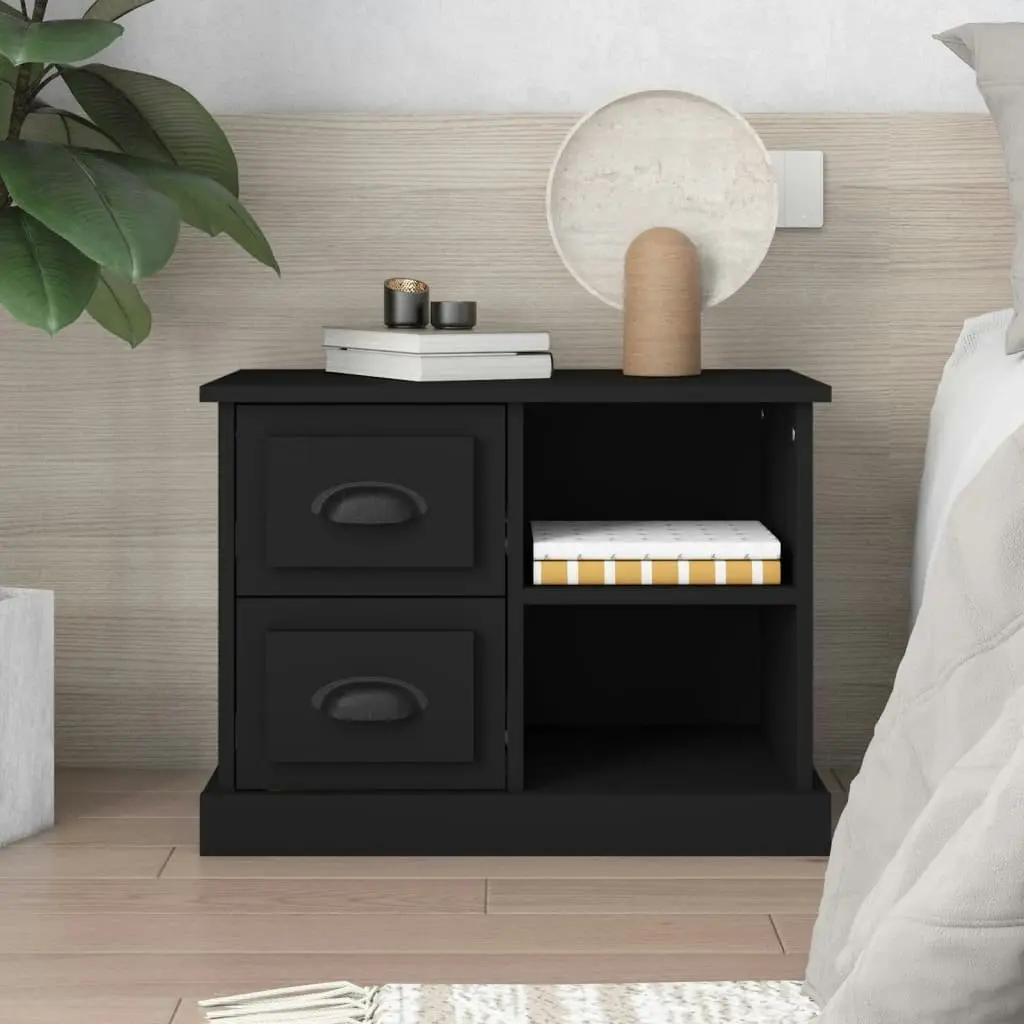 Bedside Cabinet Black 60x35.5x45 cm 816369