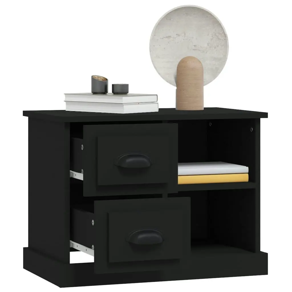 Bedside Cabinet Black 60x35.5x45 cm 816369