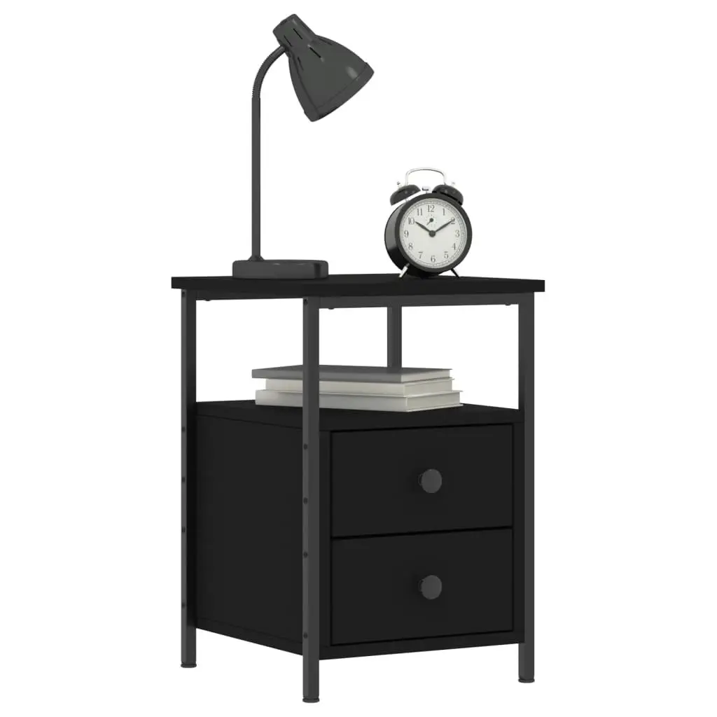 Bedside Cabinet Black 34x35.5x50 cm Engineered Wood 826013