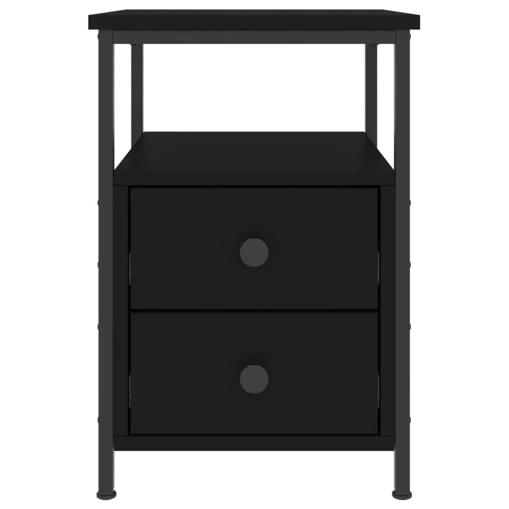 Bedside Cabinet Black 34x35.5x50 cm Engineered Wood 826013