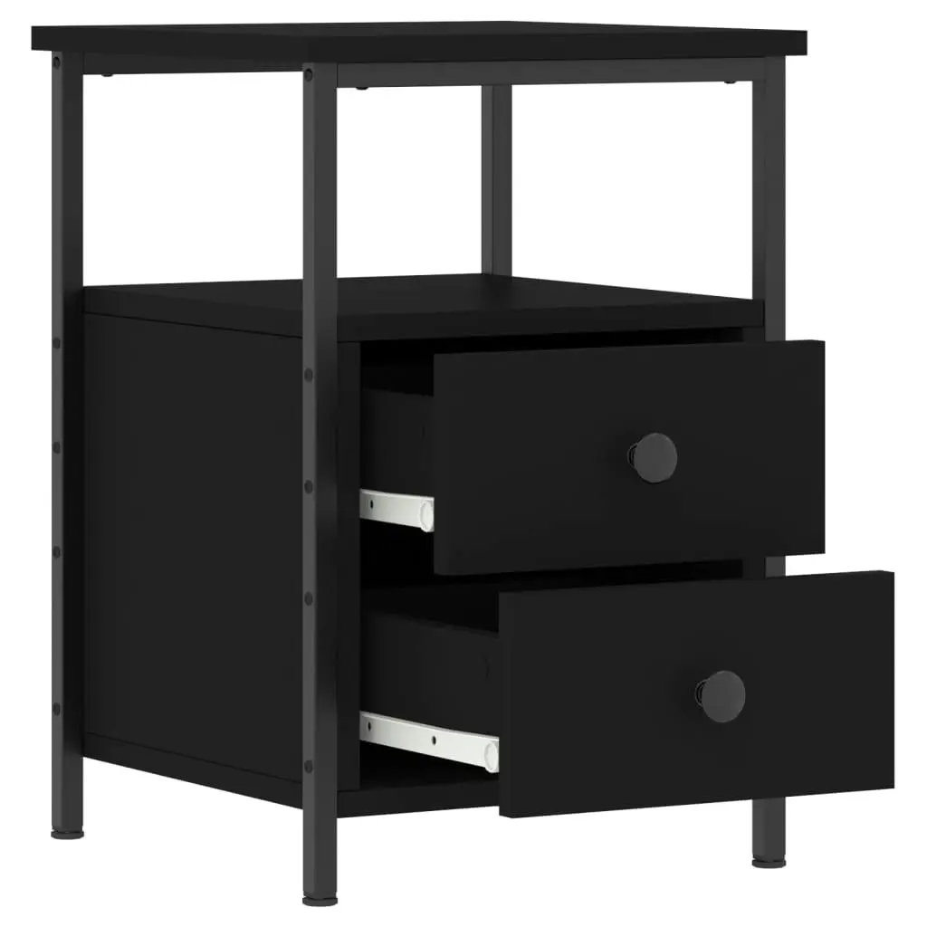 Bedside Cabinet Black 34x35.5x50 cm Engineered Wood 826013