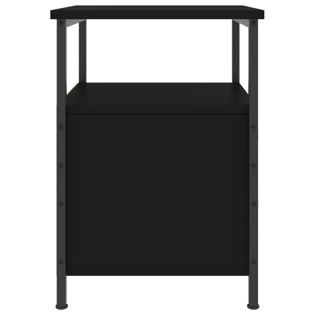 Bedside Cabinet Black 34x35.5x50 cm Engineered Wood 826013