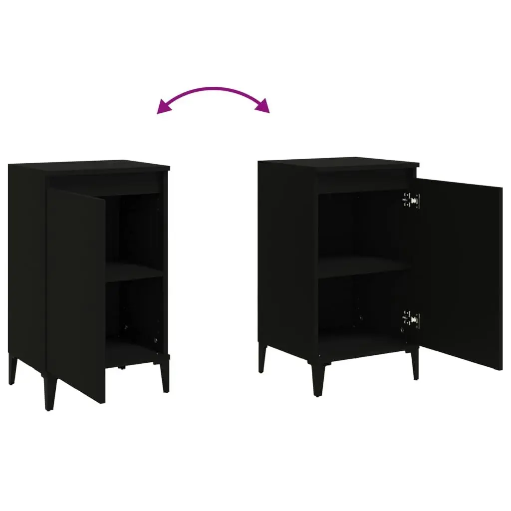 Bedside Cabinet Black 40x35x70 cm Engineered Wood 819646