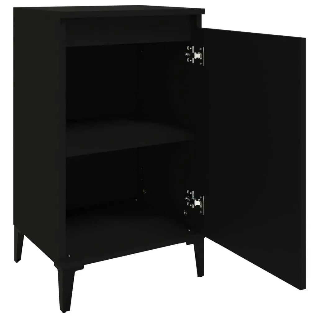 Bedside Cabinet Black 40x35x70 cm Engineered Wood 819646