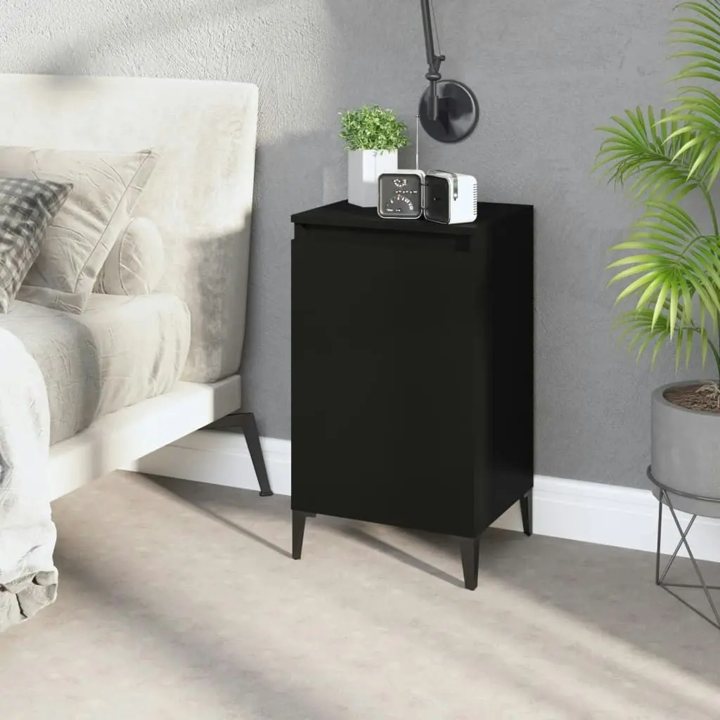 Bedside Cabinet Black 40x35x70 cm Engineered Wood 819646