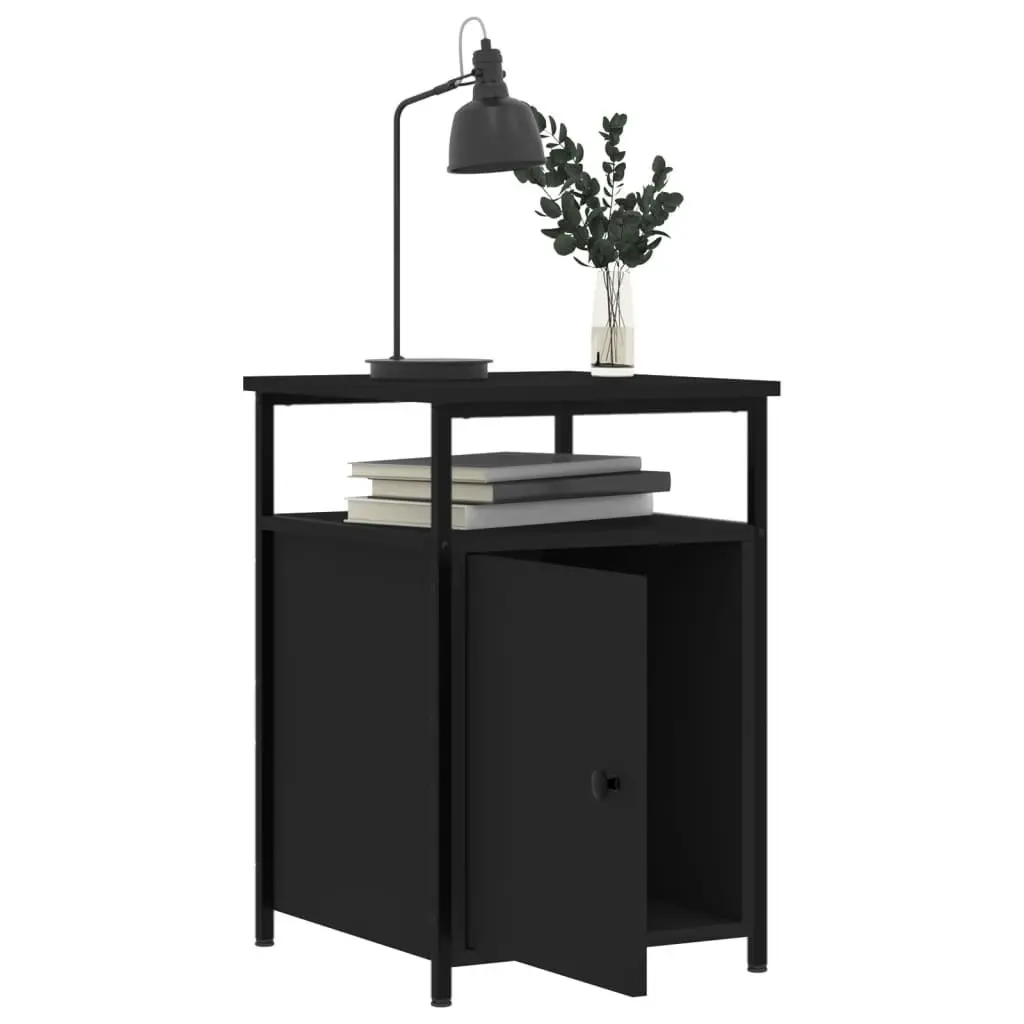 Bedside Cabinet Black 40x42x60 cm Engineered Wood 826033