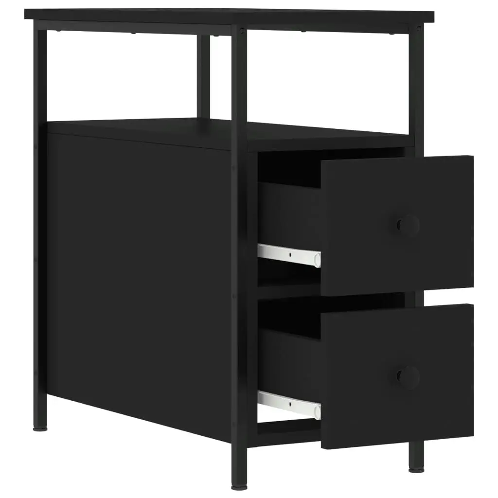 Bedside Cabinet Black 30x60x60 cm Engineered Wood 826063