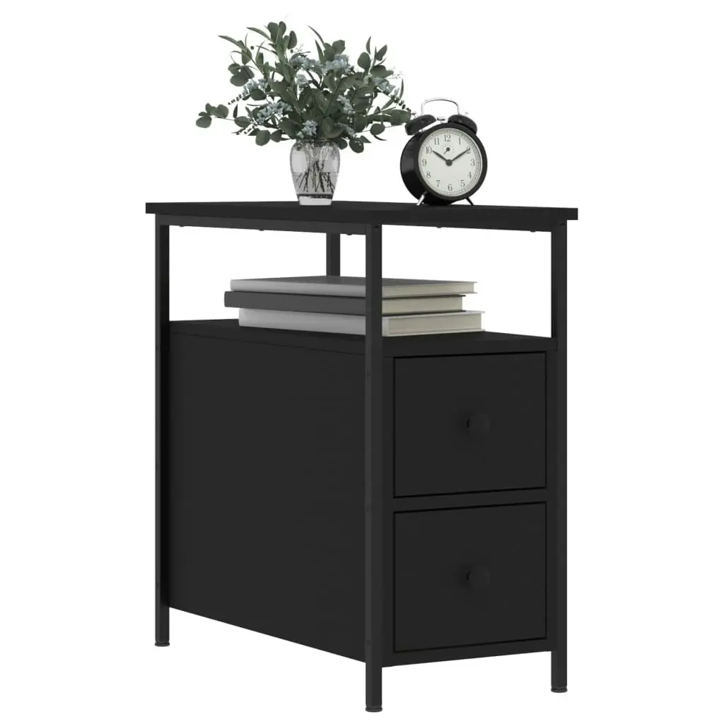 Bedside Cabinet Black 30x60x60 cm Engineered Wood 826063