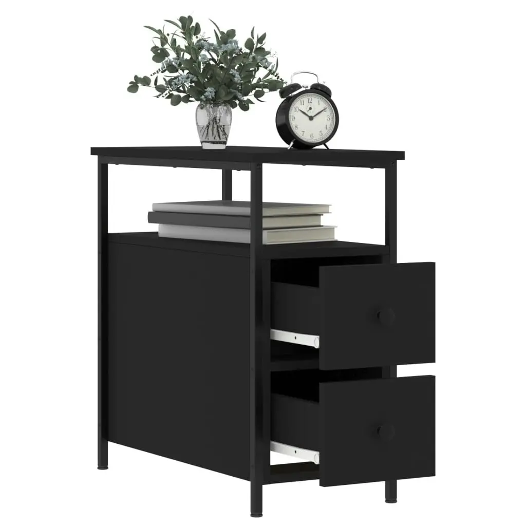 Bedside Cabinet Black 30x60x60 cm Engineered Wood 826063