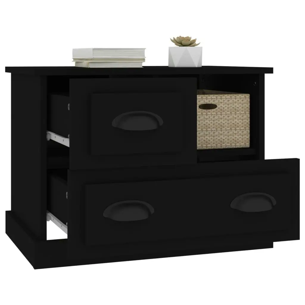 Bedside Cabinet Black 60x39x45 cm 816361