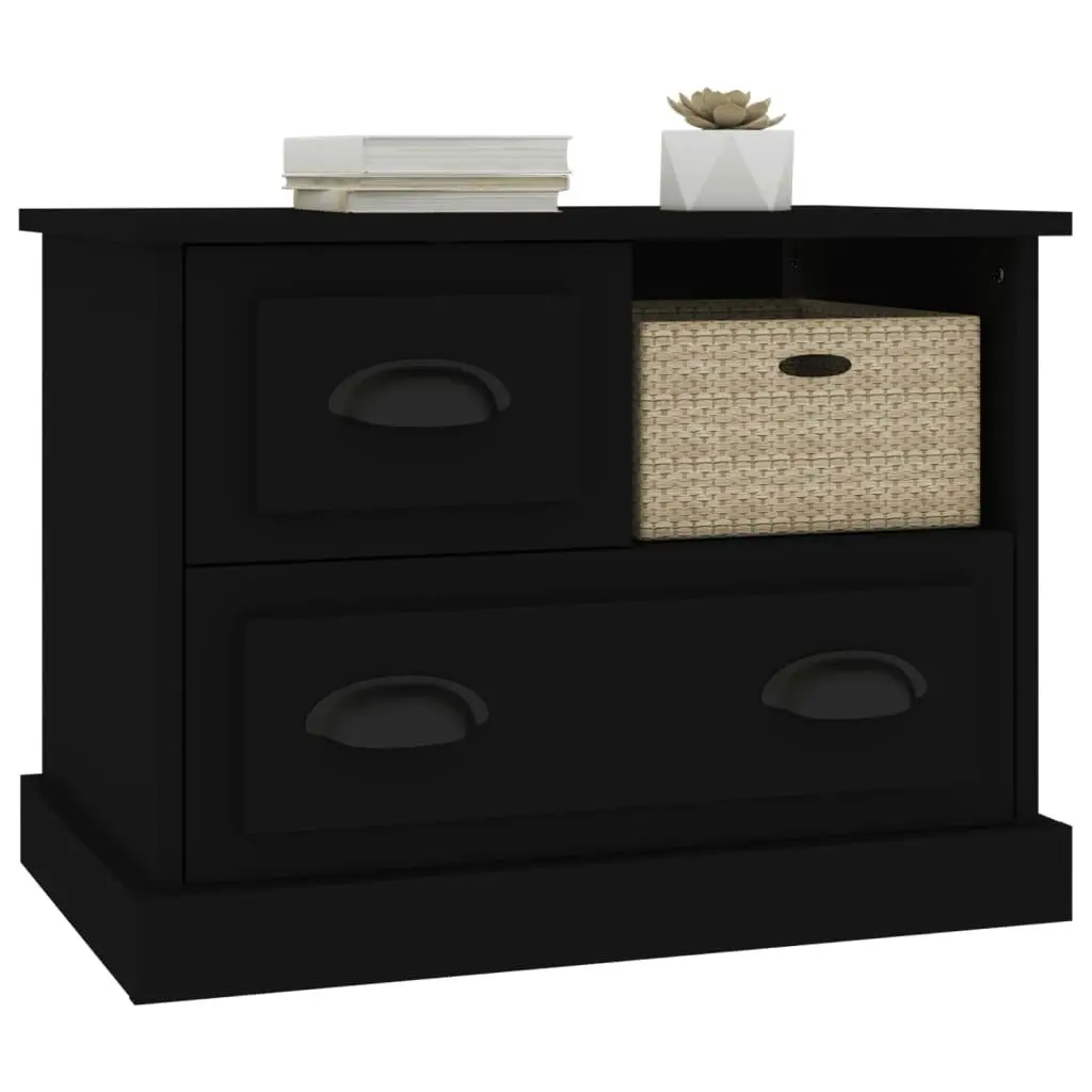 Bedside Cabinet Black 60x39x45 cm 816361