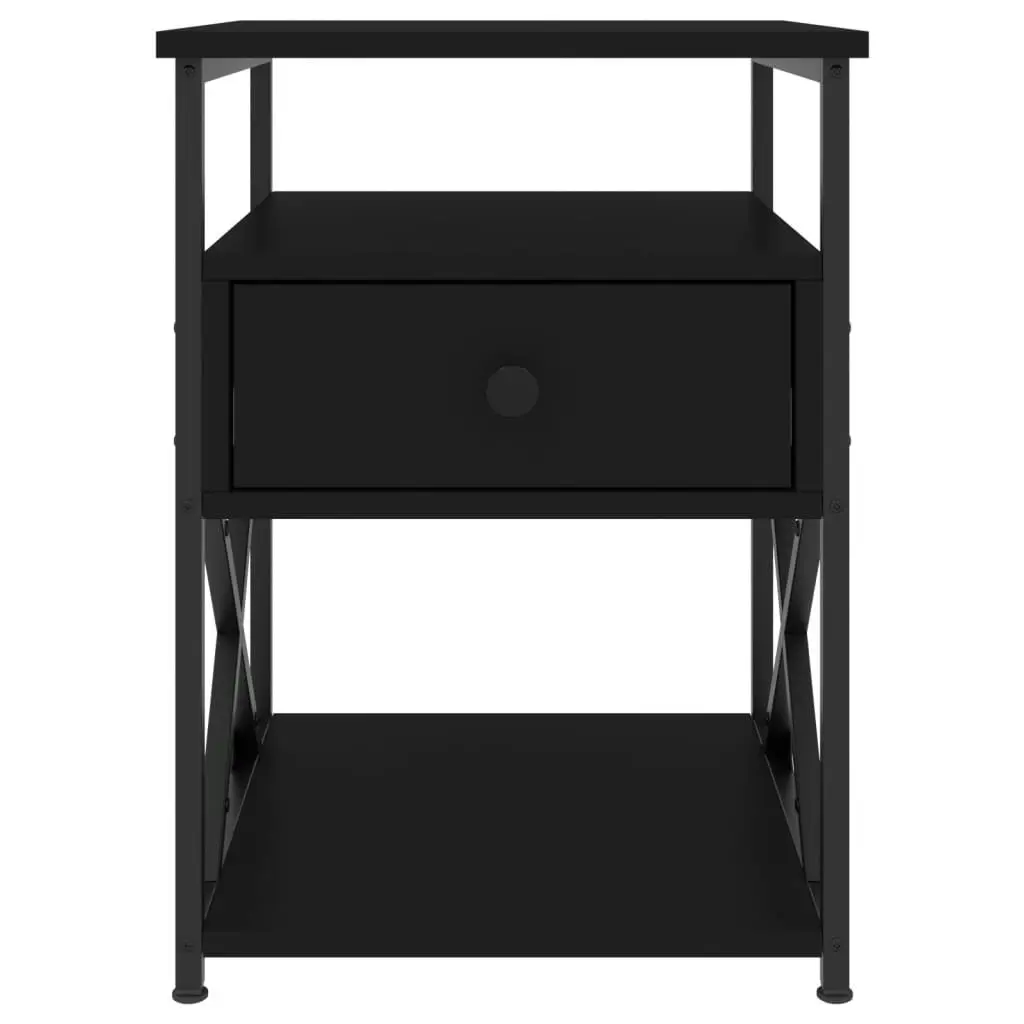 Bedside Cabinet Black 40x42x55 cm Engineered Wood 826073