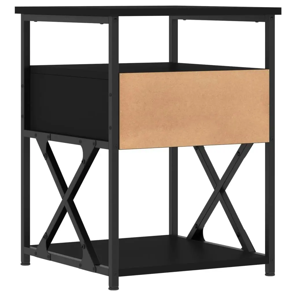 Bedside Cabinet Black 40x42x55 cm Engineered Wood 826073