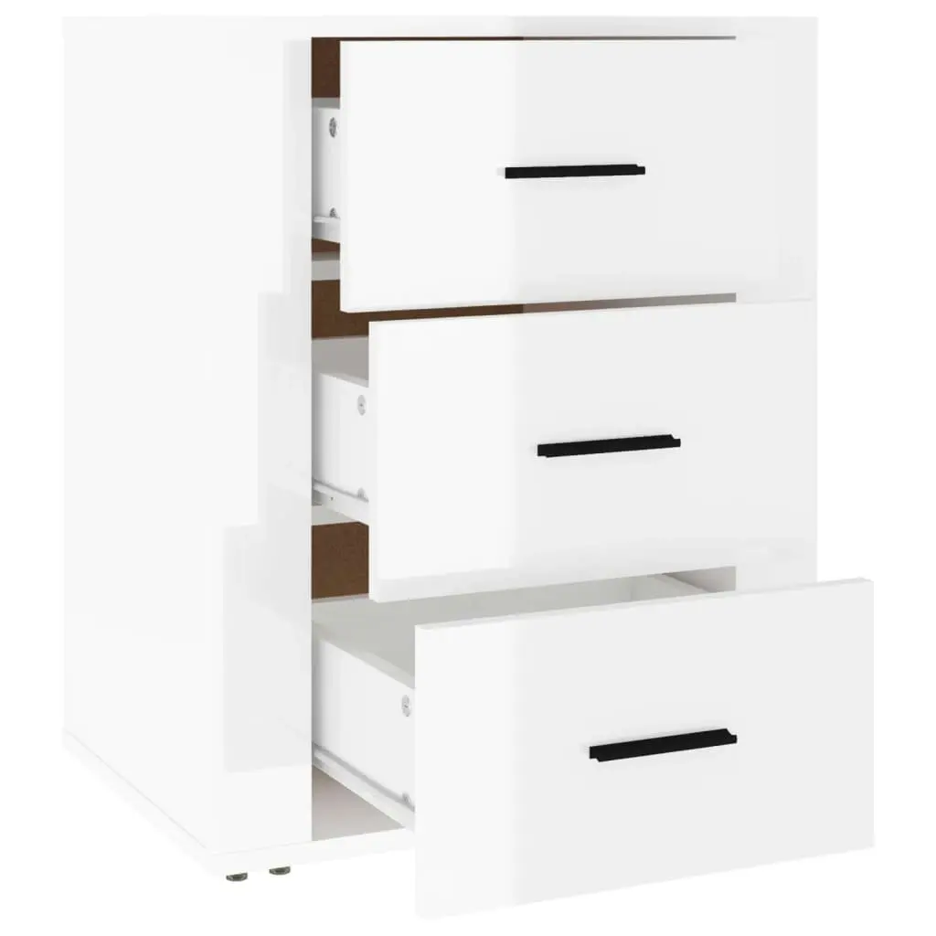 Bedside Cabinet High Gloss White 50x36x60 cm Engineered Wood 816714