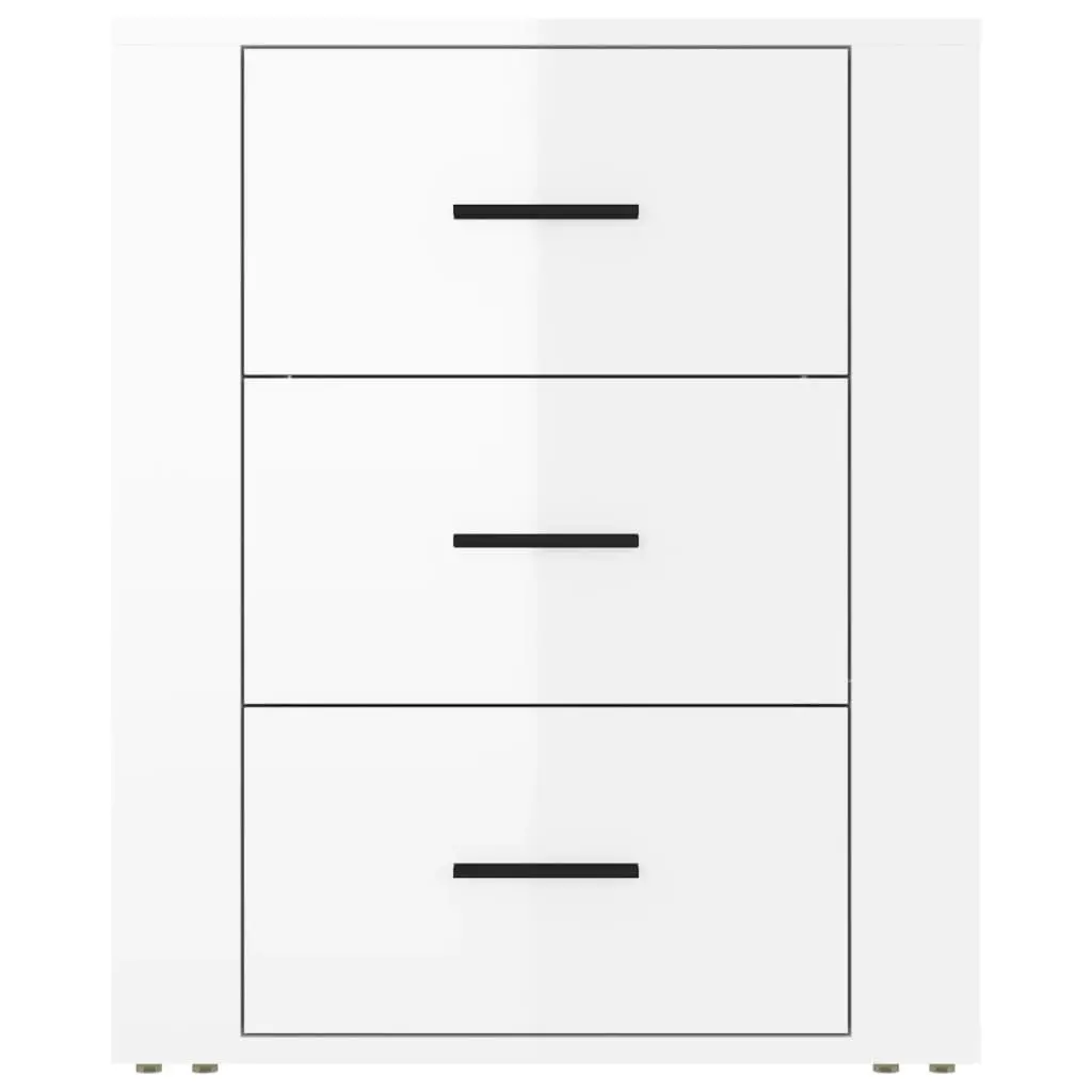 Bedside Cabinet High Gloss White 50x36x60 cm Engineered Wood 816714