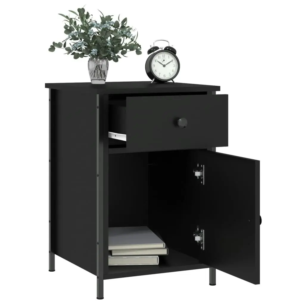 Bedside Cabinet Black 40x42x60 cm Engineered Wood 825903