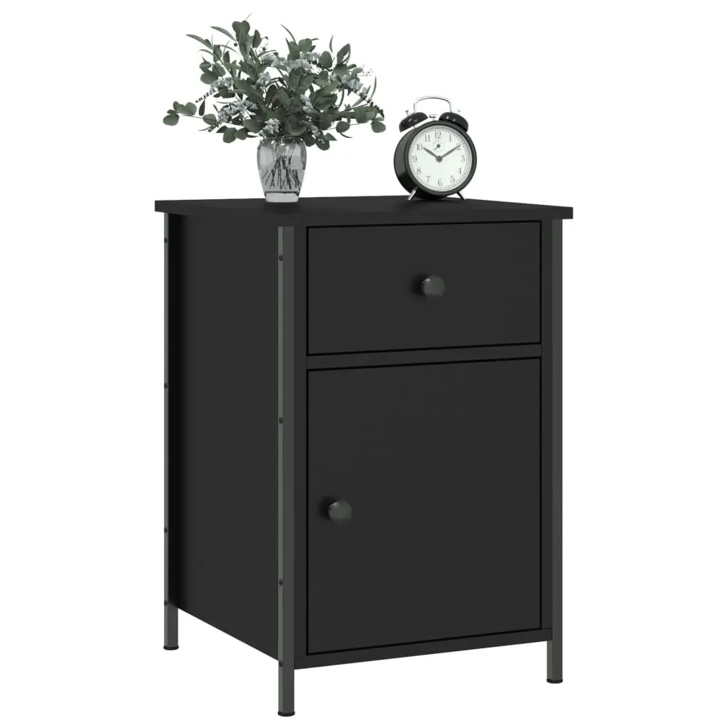 Bedside Cabinet Black 40x42x60 cm Engineered Wood 825903