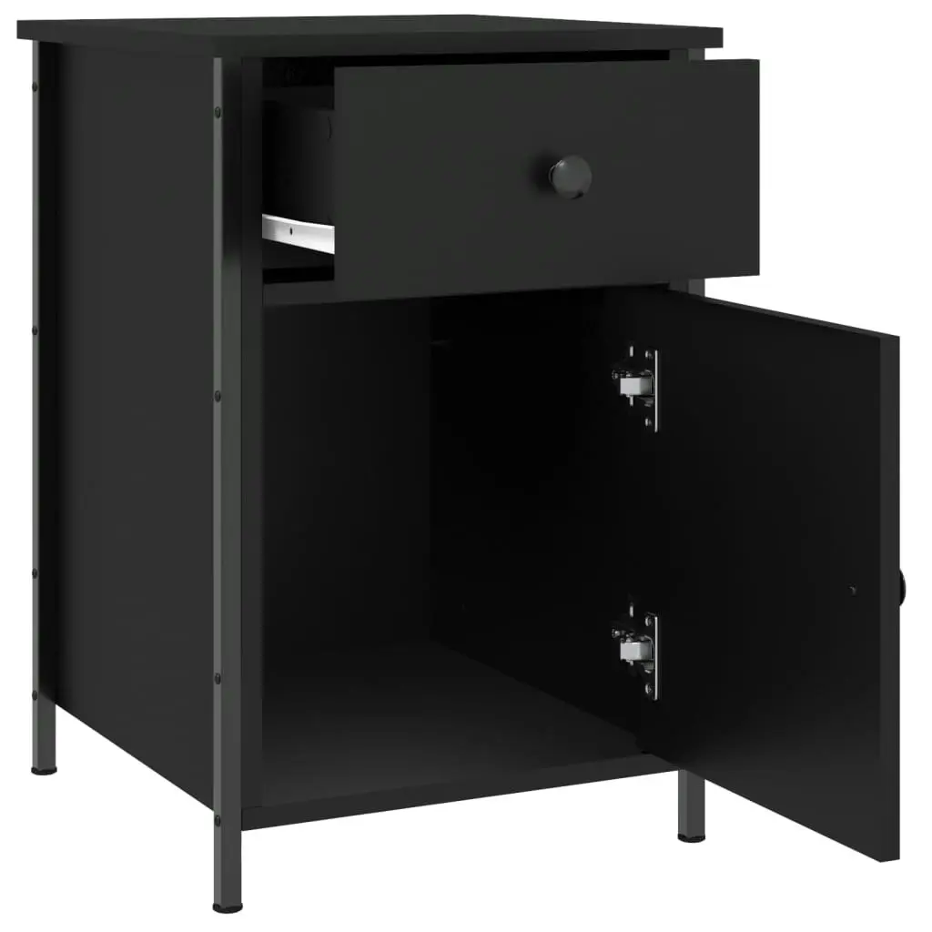 Bedside Cabinet Black 40x42x60 cm Engineered Wood 825903