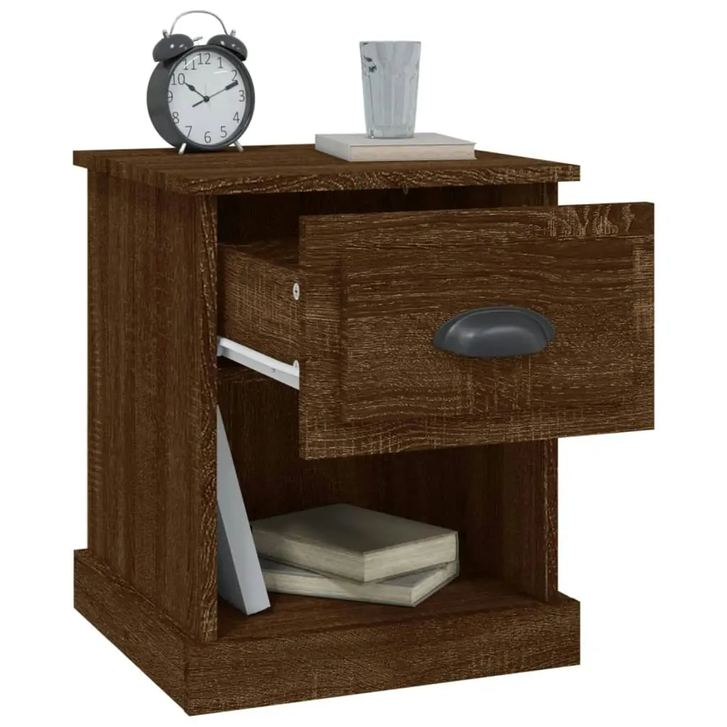 Bedside Cabinet Brown Oak 39x39x47.5 cm Engineered Wood 816142