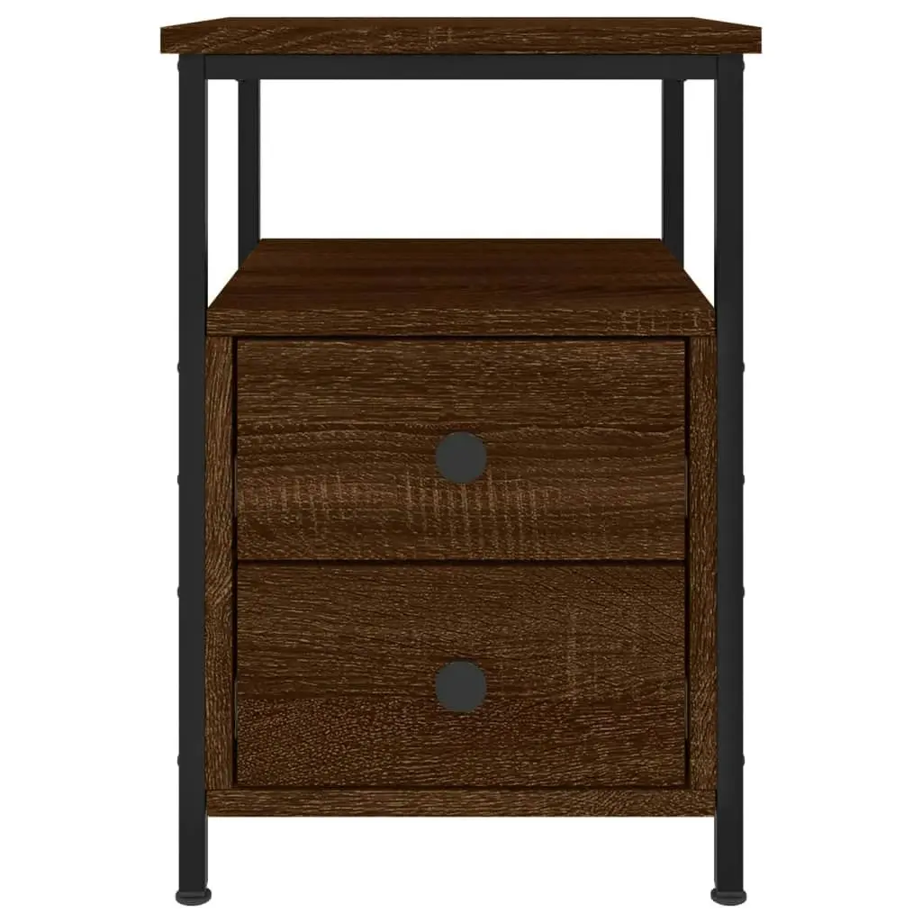 Bedside Cabinet Brown Oak 34x35.5x50 cm Engineered Wood 826021