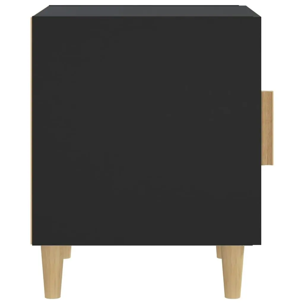 Bedside Cabinet Black Engineered Wood 812044