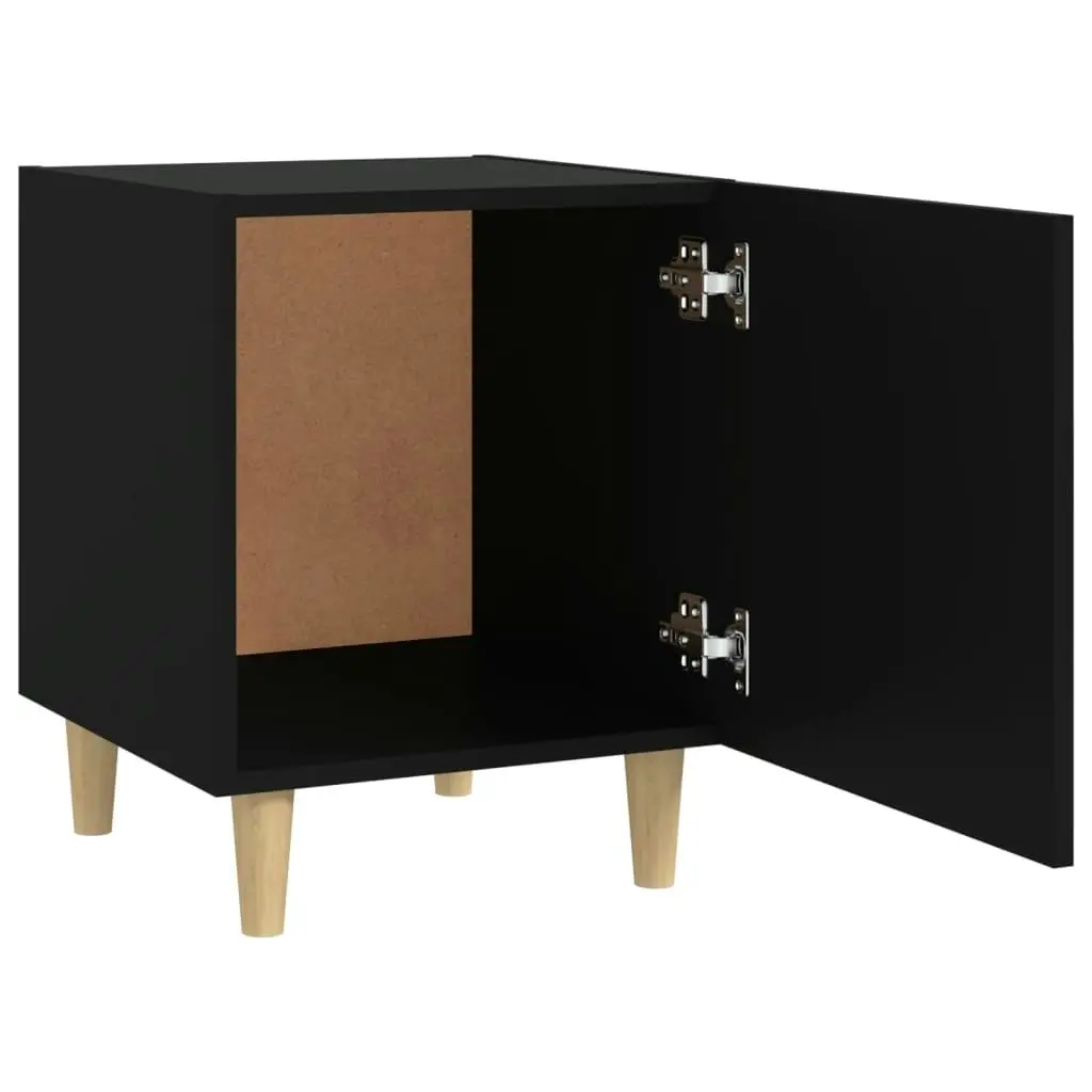 Bedside Cabinet Black Engineered Wood 812044