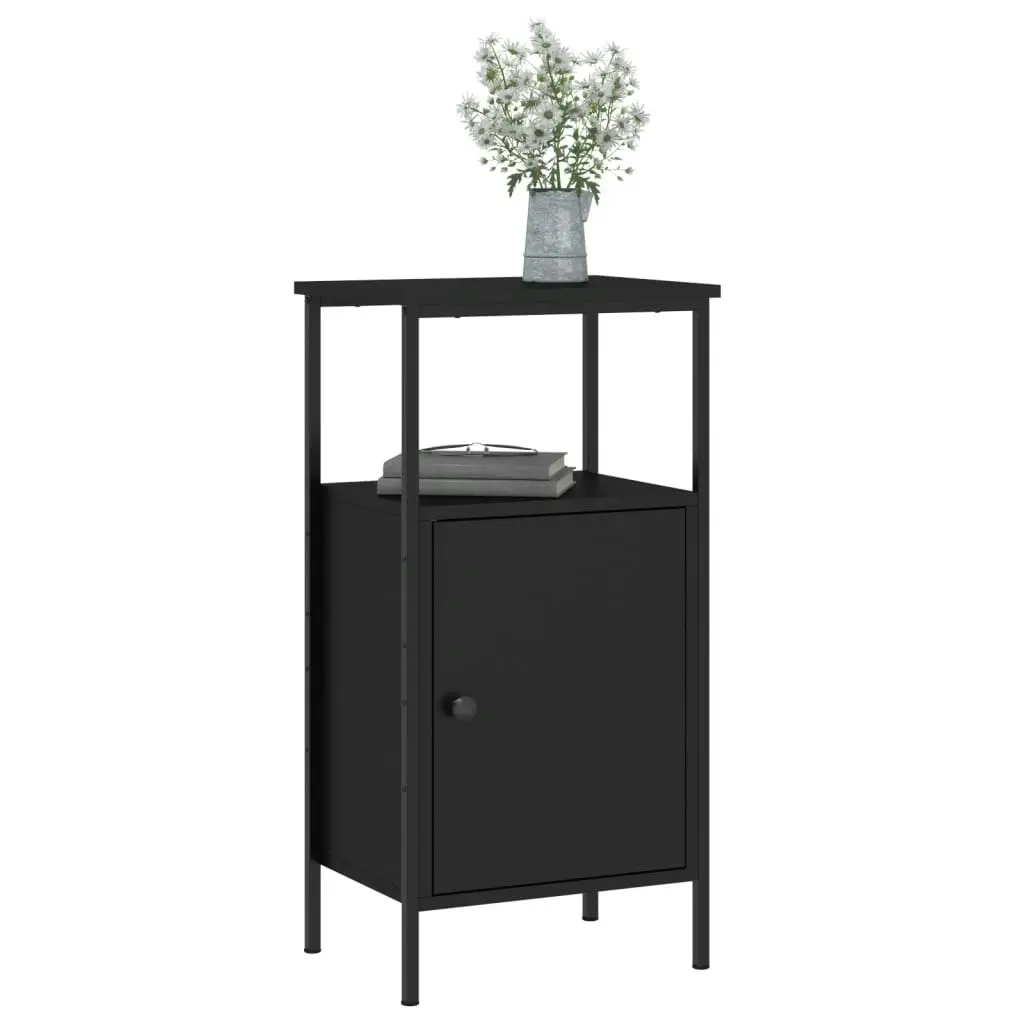 Bedside Cabinet Black 41x31x80 cm Engineered Wood 825923