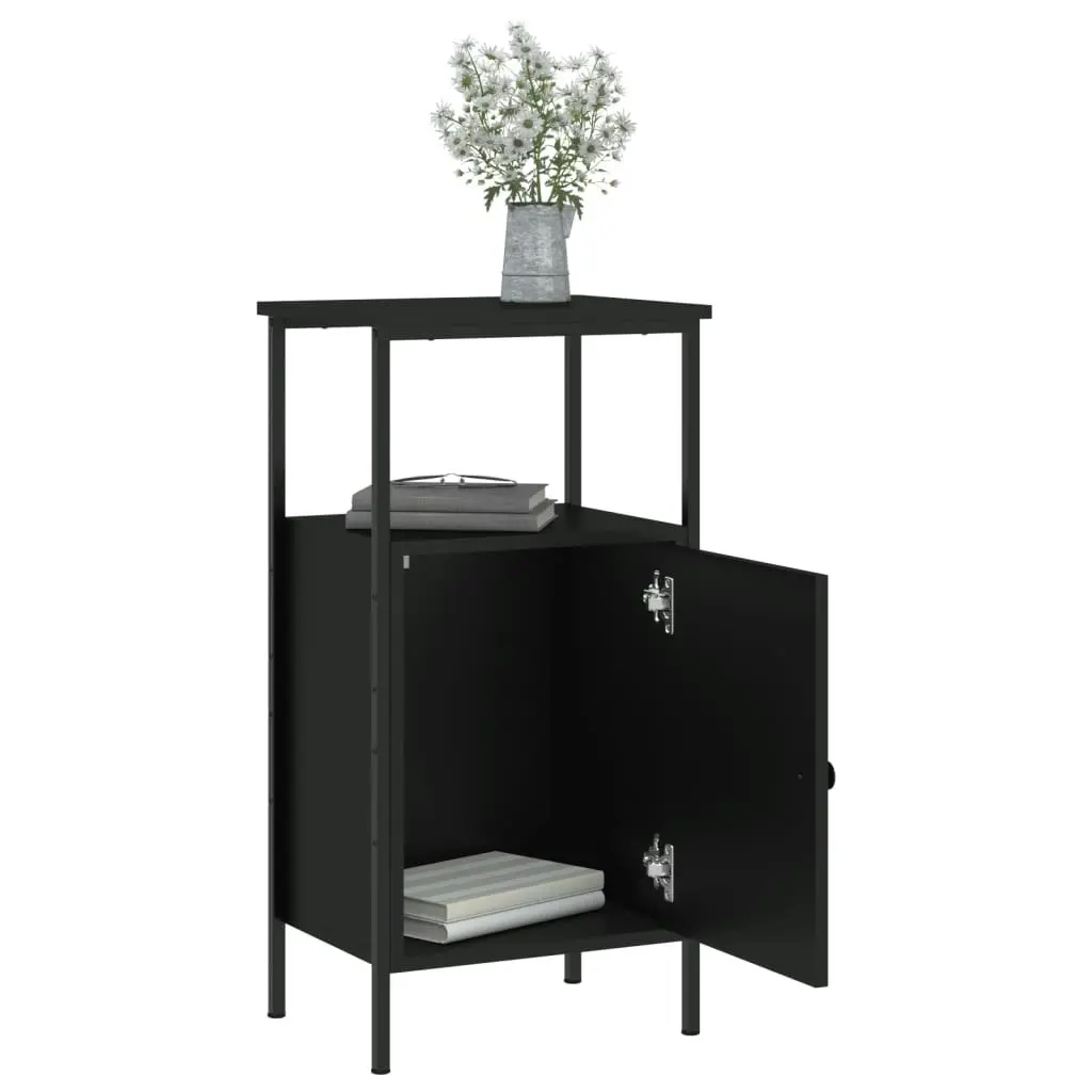 Bedside Cabinet Black 41x31x80 cm Engineered Wood 825923