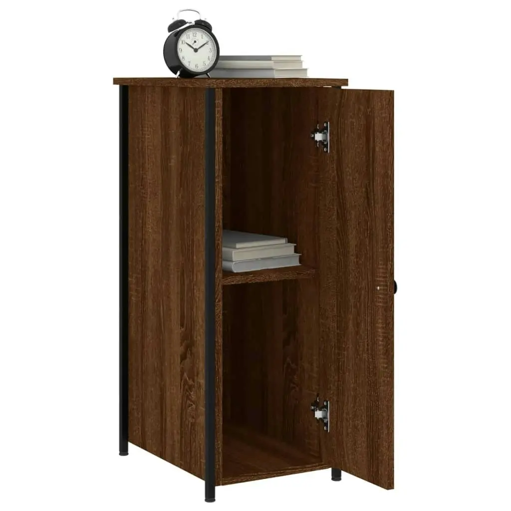 Bedside Cabinet Brown Oak 32x42x80 cm Engineered Wood 825971