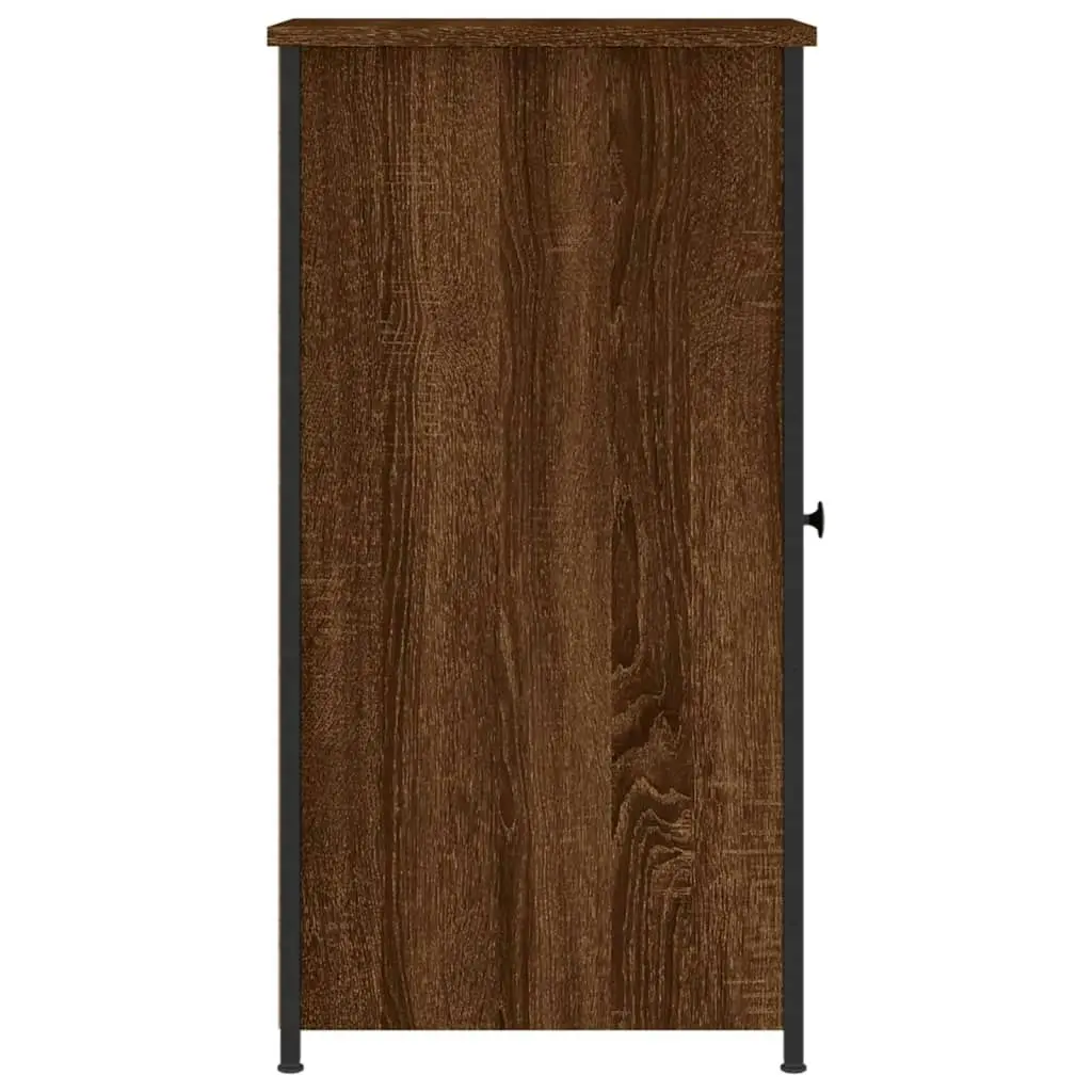 Bedside Cabinet Brown Oak 32x42x80 cm Engineered Wood 825971