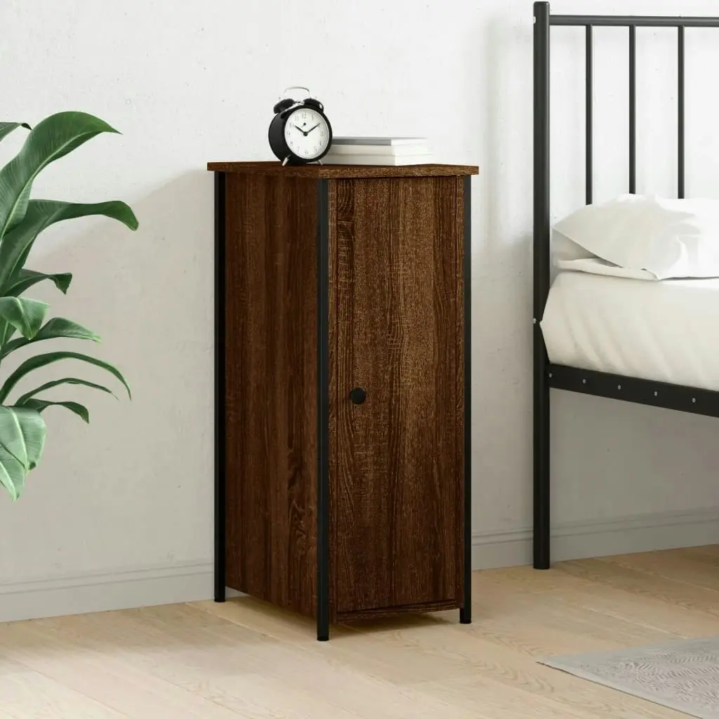 Bedside Cabinet Brown Oak 32x42x80 cm Engineered Wood 825971