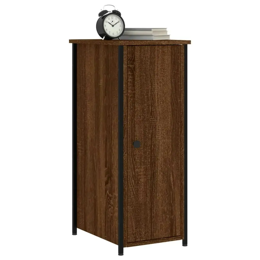 Bedside Cabinet Brown Oak 32x42x80 cm Engineered Wood 825971