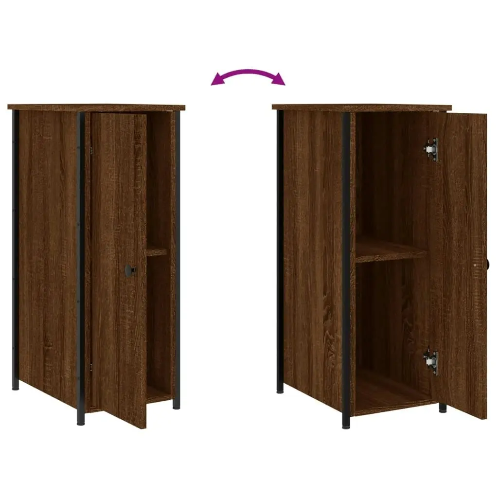 Bedside Cabinet Brown Oak 32x42x80 cm Engineered Wood 825971