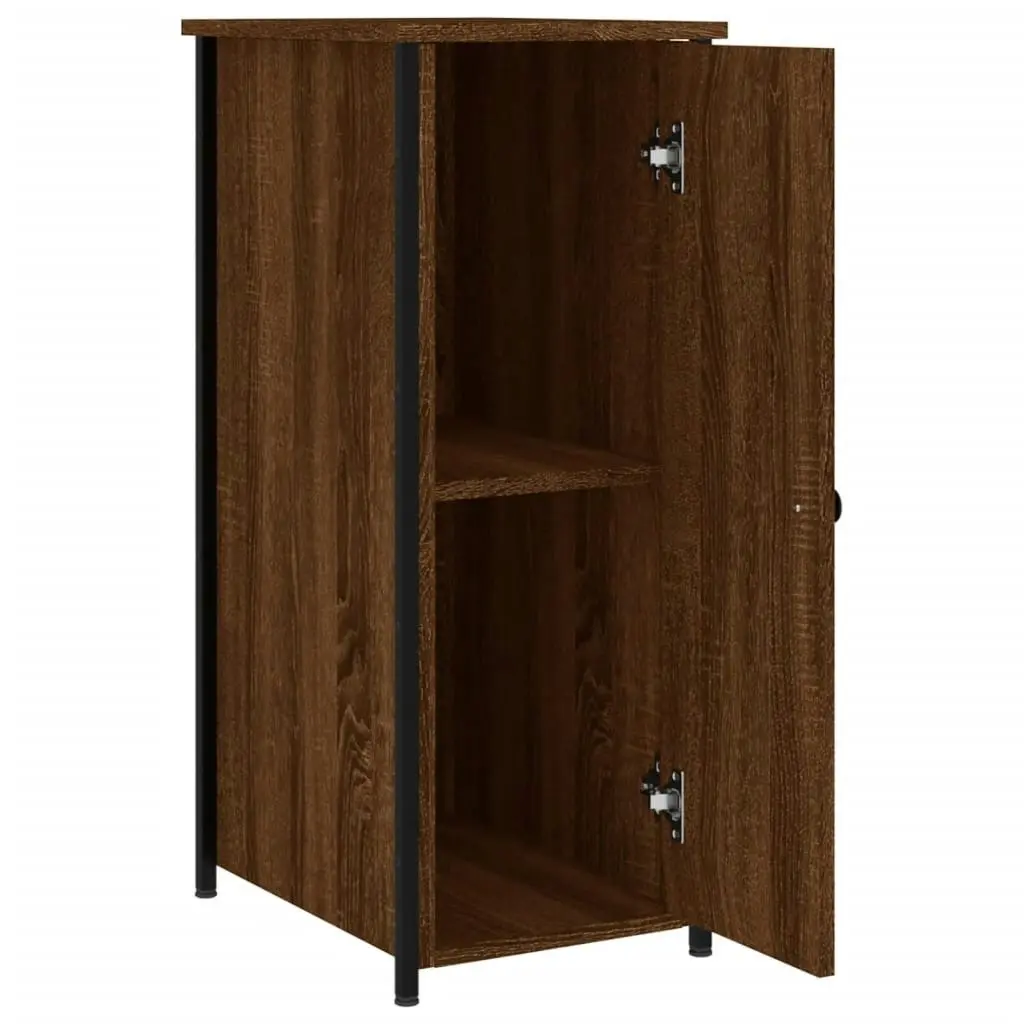 Bedside Cabinet Brown Oak 32x42x80 cm Engineered Wood 825971