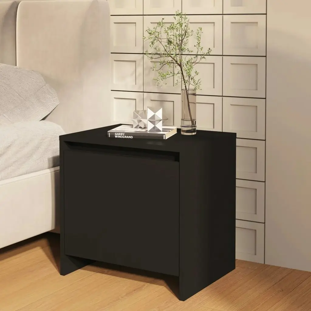 Bedside Cabinet Black 45x34x44.5 cm Engineered Wood 809865