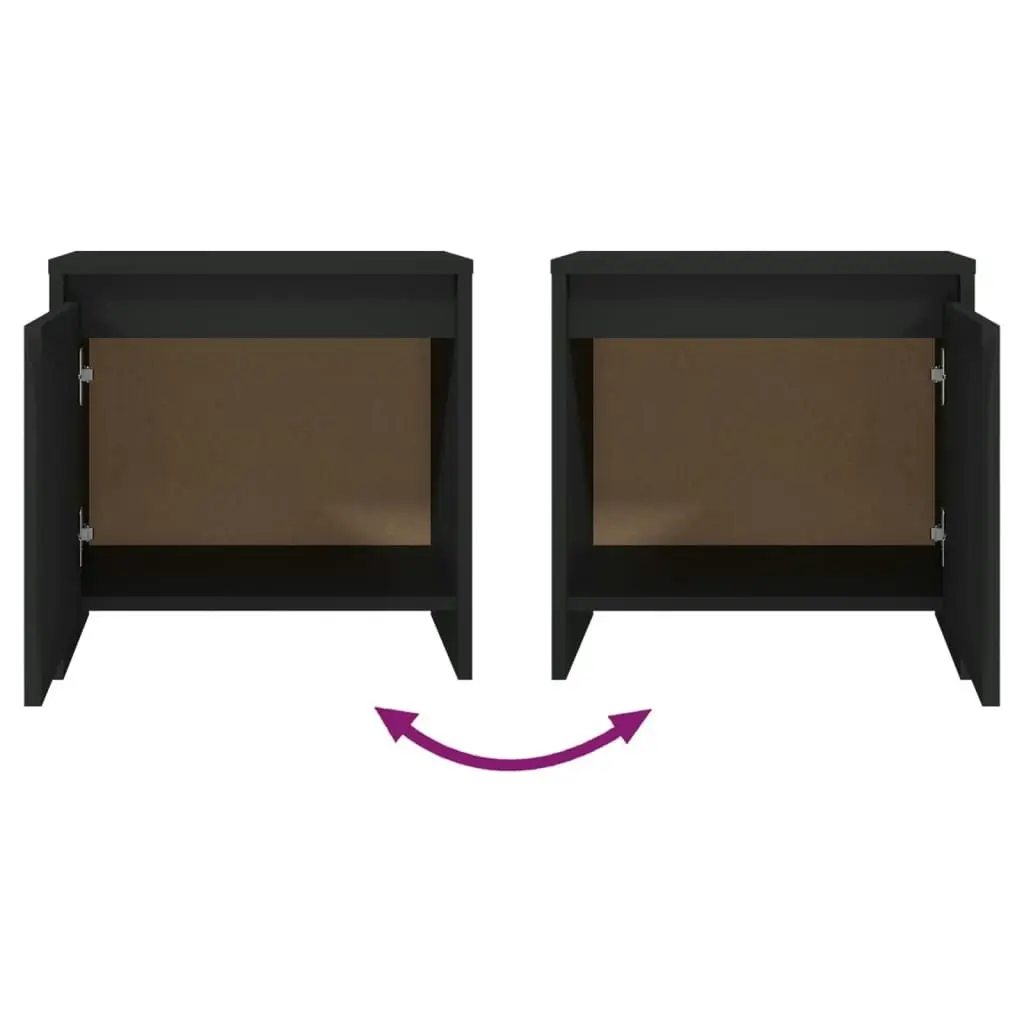 Bedside Cabinet Black 45x34x44.5 cm Engineered Wood 809865